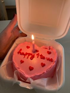 cute anniversary cake ideas candle hearts strawberry pink Small Anniversary Cake Ideas, 1year Anniversary Cake, Friendship Anniversary Cake, 1 Year Love Anniversary, One Year Cake Anniversary, 1 Year Anniversary Cake Ideas, Friendship Cakes, Anniversary Vibes