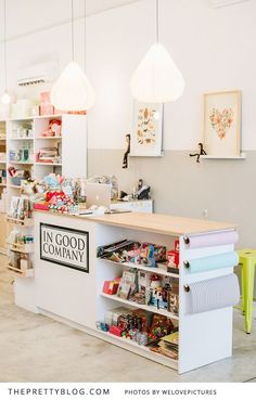 an image of a store with lots of items on the counter and in front of it