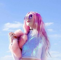 #Hair @colorfullydyed Space Grunge, Dyed Curly Hair, Alternative Aesthetic, Rainbow Vintage, Goth Wallpaper, Pastel Grunge, Goth Y2k, Space Girl, Sofia Coppola