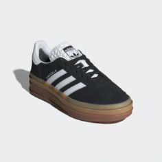 adidas Gazelle Bold Shoes - Black | Women's Lifestyle | adidas US Adidas Shoes Gazelle, Gazelle Bold Shoes, Black Gazelles, Adidas Bold, Adidas Gazelle Bold, Gazelle Bold, Bold Shoes, Vans Top, Adidas Originals Gazelle