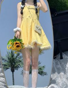 This Sweet Lolita Yellow Plaid Dress will make any occasion special. Its elegant design perfectly combines fashion and comfort, making it perfect for day and night wear. Crafted from high quality fabrics, this dress provides superior comfort and style. Its eye-catching color and impressive checks pattern make it a great choice for any occasion. Cute Spring Mini Dress For Picnic, Yellow Sundress For Summer Picnic, Yellow Summer Picnic Sundress, Cottagecore Summer Dress For Day Out, Cute Summer Sundress For Daytime, Cute Cotton Mini Dress For Picnic, Yellow Sleeveless Mini Dress For Picnics, Yellow Mini Dress For Spring Picnic, Yellow Sleeveless Mini Dress For Picnic