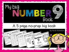 the number 9 book for children to read and practice numbers with their own handwrittens