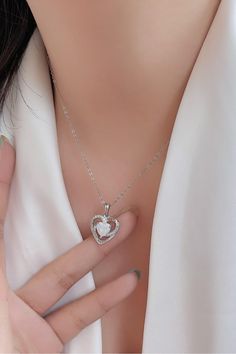 Hazel Blues® | Opal Heart Pendant Necklace - Hazel Blues® 925 Sterling Silver Chain, Girls Jewelry, Opal Jewelry, Heart Pendant Necklace, Rings Necklaces, Necklace Gift, Earring Necklace, Sterling Silver Chains, Chain Length