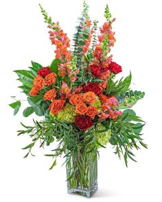 Aspen Magic - Village Floral Designs and Gifts Flower Arrangements Tulips, Floral Christmas Arrangements, Tall Clear Vase, National Boss Day, Poinsettia Care, Happy Boss's Day, Modern Bouquet, Modern Arrangements, Thanksgiving Flowers