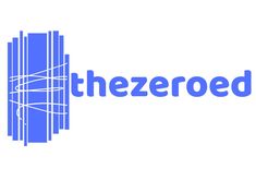 the zeroed logo on a white background with blue and grey lines around it