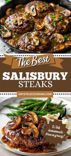 the best salisbury steaks with mushrooms and green beans