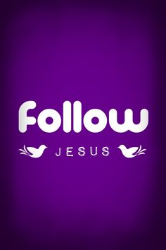 the follow jesus logo on a purple background