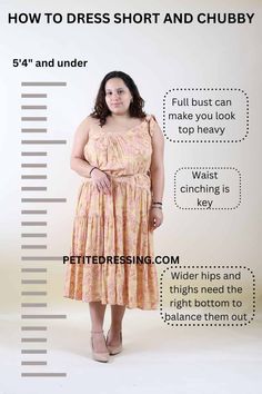 10 Best Ways to Dress if you are Short and Chubby Outfits For Short Women, Petite Clothing, Short Women, Form Fitting Dress