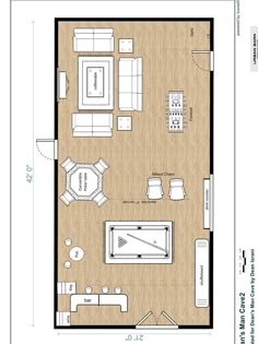 a floor plan for a living room and bedroom