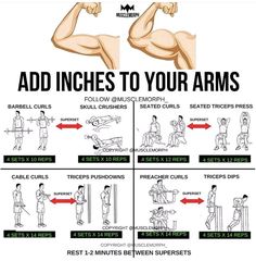 an exercise poster showing how to use the arms