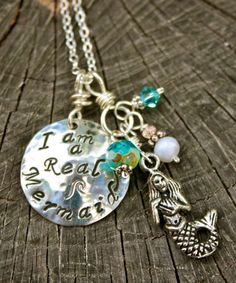 I Am a Real Mermaid Necklace  May Be Personalized by mermaidtears Mermaid Jewellery, Mermaid Things, Tribe Necklace, Mermaid Soul, Mystical Mermaid, Real Mermaid, Moon Rings, Mermaid Board, Mermaid Stuff