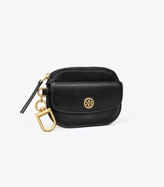 Robinson Card Case Key Ring: Women's Designer Card Cases | Tory Burch Tory Burch Airpods Case, Luxury Compact Travel Coin Purse, Modern Travel Coin Purse With Key Clip, Modern Coin Purse With Key Clip For Travel, Travel Coin Purse With Key Clip, Rectangular Travel Coin Purse With Keychain, Travel Bags With Key Clip, Travel Coin Purse With Interior Key Chain Holder, Rectangular Coin Purse With Key Leash For Travel