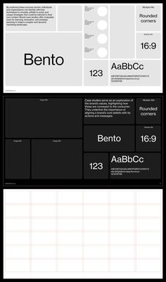 Light and dark versions of a bento-style grid system for Adobe InDesign. The bottom visual shows the visible modular grid. Grid Presentation Design, Modular Grid Design Layout, Modular Graphic Design System, 12 Column Grid Web Design, Presentation Grid Layout, Modular Layout Design, 16:9 Layout Design, Branding Presentation Template, Brand Style Sheet