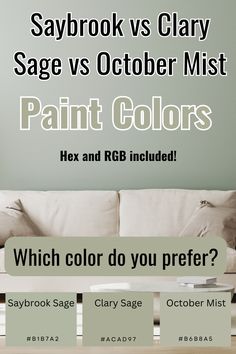 a couch and table in front of a wall with the words paint colors which color do you prefer?