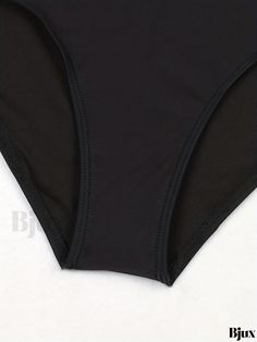 Bjux - Premium Womens Swimwear: Elegant Criss Cross Wide Trim Solid Color Bikini Set - Solid Black, Stretchy V Neck, High Cut Bathing Suit Black Stretch Tankini With Brief Bottom, Black Stretch Tankini With Brief, Black Beach Bottoms With Lined Body, Black Swimwear Brief With Lined Body, Black Brief Tankini For Pool, Black Summer Tankini Brief, Solid Color Bikinis, High Cut, Bathing Suit