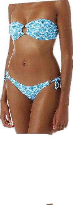 Bohemian Tie-side Bottom Swimwear For Vacation, Bohemian Tie-side Swimwear For Poolside, Bohemian Tie-side Bottom Swimwear For Poolside, Melissa Odabash, Diamond Print, Beach Look, Bandeau Top, Free Delivery, Online Store