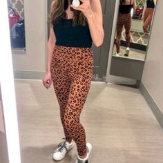 Wild Fable Leopard Print Leggings. Made Of 95% Cotton And 5% Spandex For Fit. Elastic Waist With A 27 Inch Inseam. Bell Bottom Leggings, Cheetah Leggings, Snake Print Leggings, Cut Leggings, Camouflage Leggings, High Waisted Black Leggings, Animal Print Leggings, Leopard Print Leggings, Tie Dye Leggings