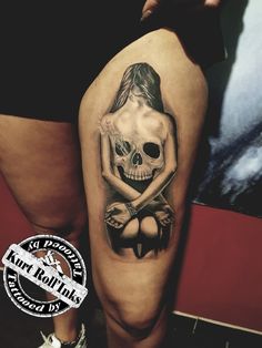 Tattoo Crane, Pin Up Girl Tattoo, Skull Sleeve, Gangsta Tattoos, Wicked Tattoos, Scary Tattoos, Neck Tattoo For Guys