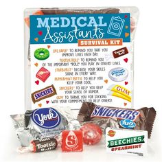 the medical assortment survival kit includes candy, candies and other health related items to help people find out what they need