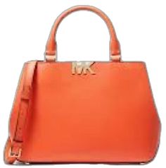 Bags Michael Kors, Mk Logo, Satchel Handbag, Gold Orange, Satchel Handbags, Orange Gold, Michael Kors Bag, Gold Hardware, Florence