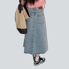 Introducing the latest addition to our 2023 Spring-Summer Collection ââ‚?a light blue bleached denim skirt in the timeless 90s style! From its elevated-waist A-line fit to its zipper & button closure. this skirt will make you look effortlessly cool and chic.Why You Need This SkirtPerfectly embodying the iconic '90s punkish spirit. this skirt is all about subtle sophistication and a rebellious vibe. With its distinctively bleached pattern. it's a statement all on its own. making it the ideal comp Trendy Light Blue Denim Skirt For Spring, Spring Washed Blue Denim Skirt, High Waist Light Wash Denim Skirt For Spring, Light Blue Denim Skirt For Summer, High Waist Denim Skirt For Spring Streetwear, Trendy Light Wash Mid-rise Denim Skirt, Spring Light Wash Denim Skirt With Pockets, Light Wash Denim Skirt With Pockets For Spring, Light Blue Casual Cotton Denim Skirt