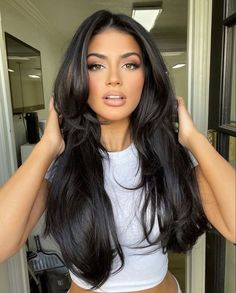 Fall Hair Color 22 Ideas for Brunettes in 2023: Elevate Your Look with Rich and Vibrant Shades - women-club.online Dark Brunette, Hairstyles For Layered Hair, Debby Ryan, Haircuts Straight Hair, Long Black Hair, Long Layered Hair, Haircuts For Long Hair