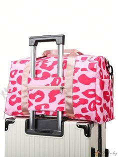 Bird in Bag - Professional Product Title: Premium Womens Travel Bag: Spacious Leopard Print Luggage, Fitness, and Maternity Bag – Ideal for Short-Distance and Vacation Travel. Waterproof, Stylish, and Practical with Boardable Design, Independent Shoe Compartment, and Multiple Organizer Pockets – Your Ultimate Travel Companion. Portable Pink Rectangular Luggage, Pink Rectangular Travel Accessories For On-the-go, Pink Travel Bag With Luggage Sleeve, Portable Pink Travel Accessories, Pink Rectangular Travel Accessories With Zipper Closure, Pink Rectangular Travel Accessories With Zipper, Pink Portable Luggage For Everyday Use, Portable Pink Luggage For Everyday Use, Pink Travel Bag With Luggage Sleeve For Weekend Trips