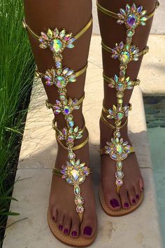 MYSTIQUE GLADIATOR SANDALS; YOUR PERFECT PAIR OF STATEMENT SANDALS. Browse our range of Gladiators at shopmystique.com! Knee High Sandals, Sandal Boots, Barefoot Sandal, Summer Sandals Flat, Crystal Dress, Summer Boots, Roman Sandals, Rhinestone Flats, Roman Fashion