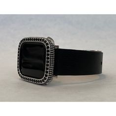 Fits the Apple Watch available for sizes 38,40,42 and 44mm in series 1,2,3,4,5,6 or SE Men's & Women's. Apple Watch Band Genuine Black Leather With Silver Hardware. Fits 38mm 40mm 42mm 44mm. IWatch Band, soft and comfortable, stitched smooth grain. Fits wrists sizes from 5.5" - 7.8", you can achieve the perfect fit for a variety of wrist sizes. Black connectors and black buckle. 38/40mm fits wrist sizes 61/4"-8.5" 42/44mm fits wrist sizes 6.5"-8.75" Band is 22mm wide. Add a 38/40/42/44mm Apple W Apple Watch Black With Silver Band, Luxury Black Apple Watch Band, Black Wear-resistant Rectangular Apple Watch Band, Luxury Black Adjustable Apple Watch Band, Black Wear-resistant Apple Watch Band, Apple W, Candy Watch, Ceramic Apple, Ceramic Watch