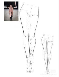 an image of a woman's legs and leggings with the bottom part drawn