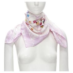 rare LOUIS VUITTON 2003 Murakami Panda Onion Head 100% silk LV pink scarf Reference: ANWU/A00579 Brand: Louis Vuitton Material: Silk Color: Pink, White Pattern: Floral Made in: Italy CONDITION: Condition: Excellent, this item was pre-owned and is in excellent condition. MEASUREMENTS: Width: 67cm / 26.1" Length: 68cm / 26.5" This Louis Vuitton item is authentic. Scarf Reference, Rare Louis Vuitton, Lv Scarf, Pink Veil, Louis Vuitton Scarf, Louis Vuitton Pink, Pink Scarf, Pink Scarves, Pattern Floral