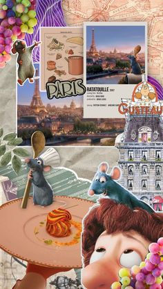 a collage of various pictures and images with the words paris in french on them