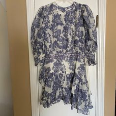 Revolve Loveshackfancy Floral Lorelei 3/4 Sleeve Dress - Size 2 (New With Tags) 70% Cotton, 30% Silk Fully Lined - Has Side Zip Closure As Well As 7 Button Closure On Back Measurements (Seam To Seam) Chest: 18" Waist: 13" Length: 34" Tara Dress, White Floral Midi Dress, White Sweater Dress, Purple Midi Dress, Ruffle Midi Dress, Feather Dress, Ruched Dress, Lace Mini Dress, Floral Midi Dress