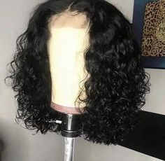 Lace Front Black, Black Wigs, Long Face Hairstyles, Curly Bob Wigs, Hair Closure, Curly Bob Hairstyles, Hair Lace, Deep Wave