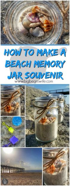 how to make a beach memory jar souvenir with shells and sand in it