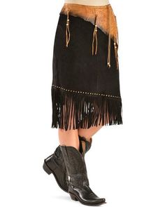 Kobler Leather Women's Leather & Fringe Sioux Suede Skirt | Sheplers Western Dance, Western Look, Dance Skirt, Fringe Skirt, Suede Skirt, Suede Fringe, Skirt Outfit, Leather Fringe, Sioux