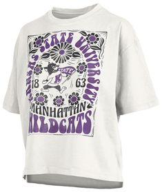 Design Short sleeve, crew-neck t-shirt Ribbed, tagless collar with interior taping Slight drop tail Feminine fit Style and Team Spirit Screen-printed vintage looking team graphics Pressbox® logo tag Additional Details Machine washable Officially licensed product School Dance Team Shirts, Dance Team Shirts, Kansas State Wildcats, School Spirit Shirts, Kansas State, Spirit Shirts, Dance Teams, Team Shirts, School Spirit