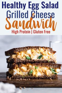 egg salad grilled cheese sandwich with high protein gluten free