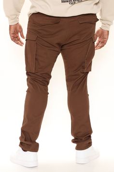 Available In Brown. Button Closure Zip Fly Cargo Pockets Zip Pocket 34" Inseam 98% Cotton 2% Spandex Imported | Mens Summer Games Cargo Pants in Brown size 38 by Fashion Nova Slim Cargo Pants, Summer Games, Button Down Shirt Mens, Shop Mens Clothing, Mens Activewear, Brown Fashion, Mens Bottom, Mens Summer, Cargo Pants