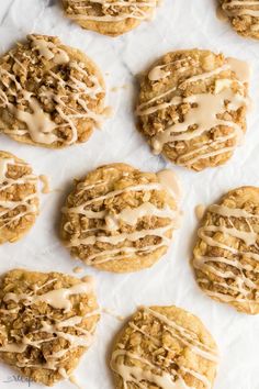 iced cookies with icing on white paper