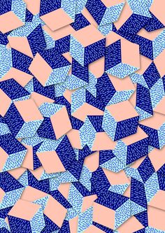 an abstract background with blue and pink squares in the shape of rectangles or triangles