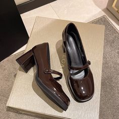 Shipping: Worldwide Express Shipping AvailableDelivery time: 7-15Days Fast ShippingReturns: Fast refund, 100% Money Back Guarantee. Zapatos Mary Jane, Dr Shoes, Black Chocolate, Square Toe Shoes, Shoe Cover, Color Season, Womens Mary Janes, Wearing Style, Mary Jane Shoes Womens