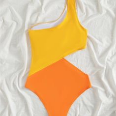 Cool, Bright Color Block Swimsuit. Never Worn. Yellow One Piece Swimwear For Beach, Yellow Beachwear One Piece For Swimming, Yellow Beachwear One-pieces For Swimming, Yellow One-piece Beachwear For Swimming, Yellow Beachwear Bodysuit For Swimming, Yellow Beachwear One Piece For Poolside, Yellow Beachwear One-piece For Poolside, Yellow Beachwear Bodysuit For Pool, Yellow Bodysuit For Pool And Beach Season