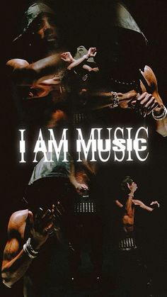 i am music poster with two men in the middle and one man on the other side