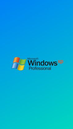 the windows xp professional logo on a blue background