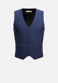 Midnight Blue Prince of Wales Vest - SARTORO Elegant V-neck Vest For Formal Occasions, Elegant Blue V-neck Vest, Fitted Elegant Sleeveless Vest, Semi-formal Fitted V-neck Vest, Elegant Tailored Sleeveless Vest, Tailored Sleeveless Elegant Vest, Fitted V-neck Vest For Semi-formal Occasions, Elegant Sleeveless Vest, Elegant Semi-formal Sleeveless Vest