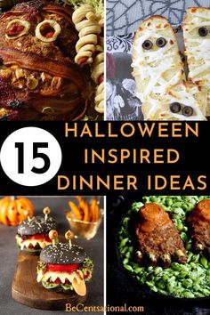 halloween inspired dinner ideas with text overlay