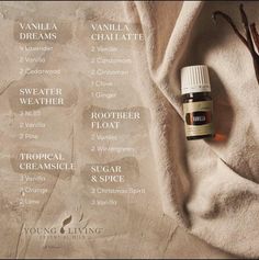 Vanilla Diffuser Blends, Diy Perfumes, Young Living Oils Recipes, Vanilla Oil