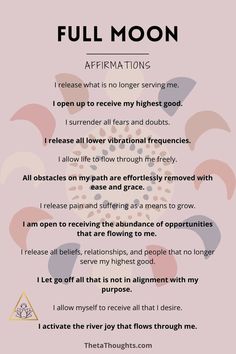 Full Moon In Leo Affirmations, Why Charge Crystals In Full Moon, Aries Full Moon Affirmation, Full Moon Ritual Crystals, Daily Witch Affirmations, Super Moon 2023 Ritual, Releasing Affirmations Full Moon, Super Moon Affirmations, Full Moon Preparation