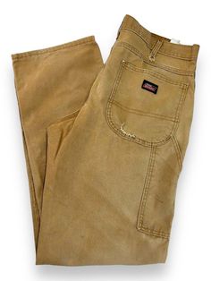 *PLEASE READ ENITRE DESCRIPTION AND REFER TO MEASUREMENTS BEFORE PURCHASING* Vintage Dickies Canvas Workwear Carpenter Pants Size 35 MEASUREMENTS Size is based off our measurements, not the tagged size. Please refer to measurements. SIZE - 35 WAIST FLAT - 17.5" (measurement is multiplied by 2 to get the size) RISE - 11.5" INSEAM - 34" LEG OPENING - 8.5" Please note that due to the nature of pre-owned clothing; the size mentioned in the title may not be an accurate representation of the item's fi Dickies Workwear, Vintage Dickies, Carpenter Pants, Mens Trousers, Mens Pants, Favorite Outfit, Work Wear, Art Collection, Bathing Beauties